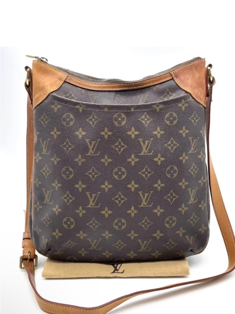 Louis Vuitton Monogram Shoulder Bag in Brown and Tan